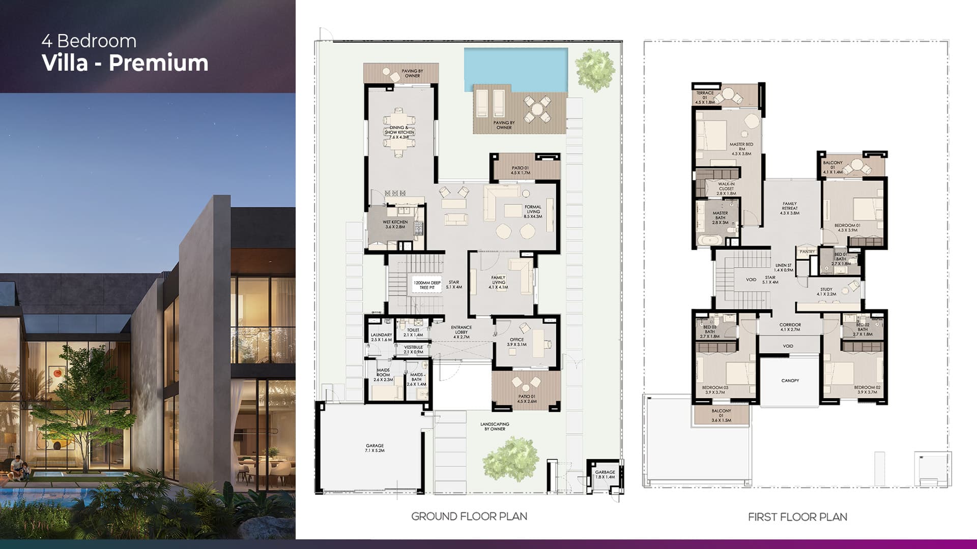 4 BR · Premium floor plan