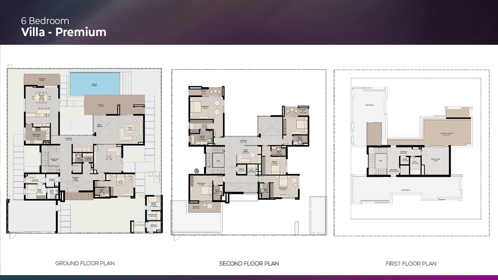6 BR · Premium floor plan